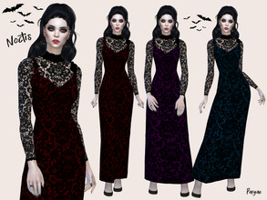Sims 4 — Noctis by Paogae — A dress for the creatures of the night, vampires, witches ... or just to use on Halloween
