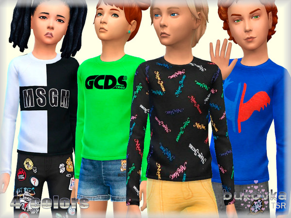 Sims 4 — Shirt Child by bukovka — T-shirt for children of both sexes. Installed autonomously, suitable for the base