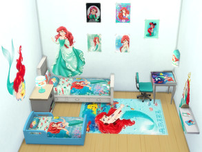 Sims 4 — The Little Mermaid bedroom by Arisha_214 — Cool bedroom for your little The Little Mermaid fan :)
