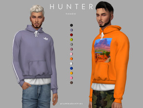 Sims 4 — HUNTER | hoodie by Plumbobs_n_Fries — New Mesh Hoodie with various graphics/design. HQ Texture Male | Teen -