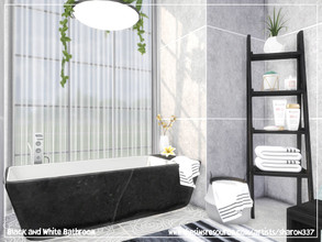 Sims 4 — Black and White Bathroom by sharon337 — A lovey Bathroom for your sims to have some me-time in a bubble bath 4 x