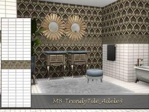 Sims 4 — MB-TrendyTile_Adele3 by matomibotaki — MB-TrendyTile_Adele3 elegant tile set with 3 matching walls in different