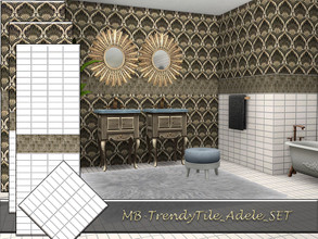 Sims 4 — MB-TrendyTile_Adele_SET by matomibotaki — MB-TrendyTile_Adele_SET elegant tile set with 3 matching walls in