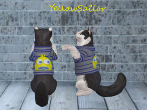 Sims 4 — Lil Monster Cat Sweater by yellowsailor4382 — This sweater is fit for even the stinkiest monsters! A sweet lil