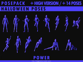 Sims 4 — Halloween poses Power by HelgaTisha — posepack - Including 14 poses - All in one and high version
