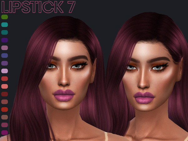 Sims 4 — Lipstick Vol.7 by linavees — 16 colors Custom thumbnail Base game compatible Happy simming!