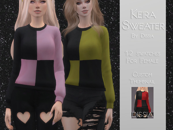 Sims 4 — Keira Sweater by Dissia — Keira Sweater 12 swatches Hope you like it ;)
