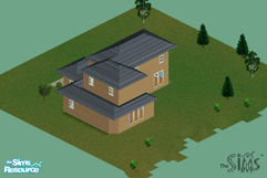 Sims 1 — The Villager by Harmonie — Lovely two-bedroom, one and one half bathroom home by the river provides ample living