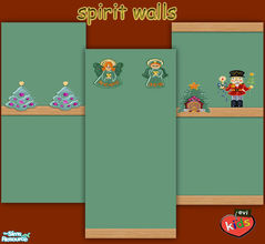 Sims 2 — evi's Spirit Walls by evi — I do not usually create walls but I liked these Christmas designs. Green wallpapers