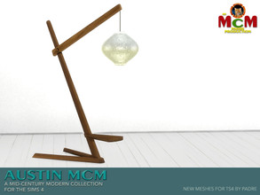 Sims 4 — Austin MCM Wooden Floor Lamp by Padre — A retro mid century inspired floor lamp New mesh for The Sims 4 by padre