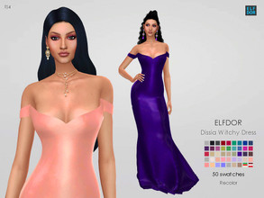Sims 4 — Dissia Witchy Dress RC by Elfdor — Its a standalone recolor of Dissia dress and you will need the original mesh