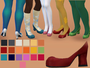 Sims 4 — Chunky Platform Heels by glutenfreesims — base game mesh edit base game compatible 19 swatches sorted under