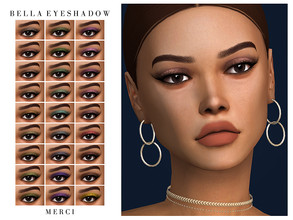 Sims 4 — Bella Eyeshadow by -Merci- — New Eyeshadow for Sims4 -Eyeshadow for both genders and teen-elder. -No allow for