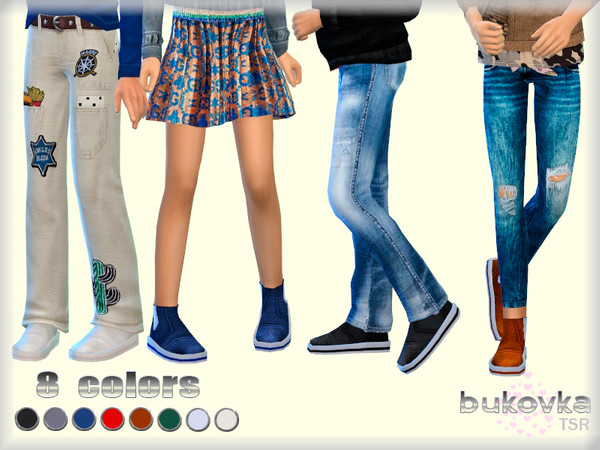 Sims 4 — Boots Child by bukovka — Shoes for children of both sexes. Suitable for base game, new mesh is mine, included.