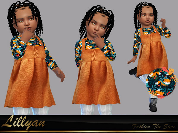 Sims 4 — Dress Anny baby by LYLLYAN — Dress in 1 model. You must own the latest toddler stuff pack to be able to see this