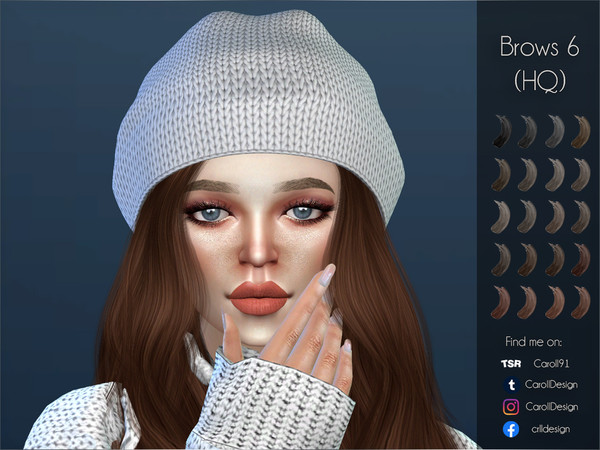 Sims 4 — Brows 6 (HQ) by Caroll912 — - A detailed, light gradient eyebrow texture - 20 recolours total - from blacks,