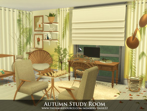 Sims 4 — Autumn Study Room by dasie22 — Autumn Study Room is an office. Please, use code bb.moveobjects on before you