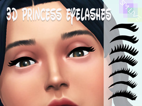 Sims 4 — 3D Princess Eyelashes by KikiSimLive — I created these 3D maxis match eyelashes inspired by that Disney look.