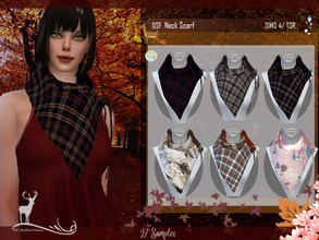 Sims 4 — DSF NECK SCARF by DanSimsFantasy — Double layer scarf. You have 27 variants with earth colors (mostly).