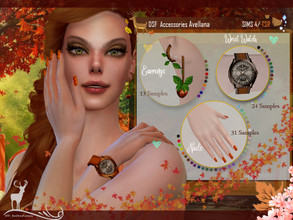 Sims 4 — ACCESSORIES HAZELNUT by DanSimsFantasy — This set contains: Nails A pair of hazelnut and other fruit earrings. A