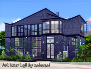 Sims 4 — Art lover Loft / No CC by nolcanol — Art lover Loft is a house that every artist will love. His industrial style