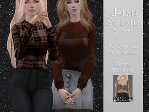 Sims 4 — Jailyn Sweater by Dissia — Jailyn Sweater 10 swatches Hope you like it ;)