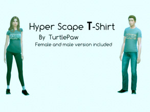 Sims 4 — Sims 4 Hyper Scape T-Shirt by TurtlePaw_CC — T Shirt based off the video game Hyper Scape. Hope you enjoy :) 
