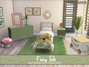 Sims 4 — Fairy Tale Kid's Bedroom {Mesh Required} by neinahpets — A cute woodland bedroom suite for a child. Featuring a