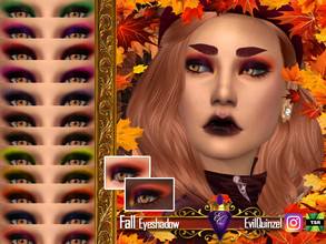 Sims 4 — Fall Eyeshadow by EvilQuinzel — - Eyeshadow category; - Female and male; - Teen + ; - All species; - 12 colors;