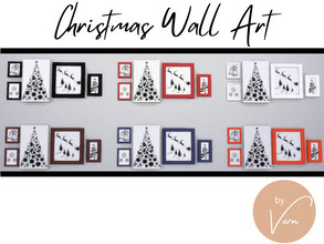 Sims 4 — Line Art Christmas - Solid Colours by heyitsvern — Christmas inspired wall art. Solid colours. Available in 6