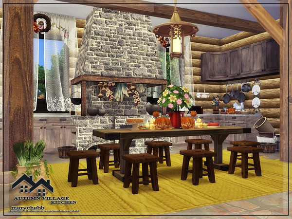 Sims 4 — AUTUMN VILLAGE-KITCHEN by marychabb — I present a room- Kitchen with that is fully equipped. Tested. Cost: