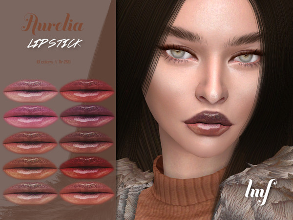 Sims 4 — IMF Aurelia Lipstick N.298 by IzzieMcFire — Aurelia Lipstick N.298 contains 10 colors in hq texture. Standalone