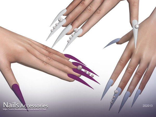 Sims 4 — S-Club ts4 WM Nails 202013 New mesh by S-Club — Nails, 18 swatches, hope you like, thank you.