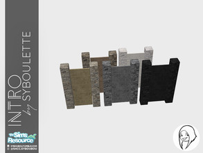 Sims 4 — Intro - Single tall gate by Syboubou — This is a single gate made with stone cladding to fit the Intro fence.