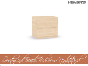 Sims 4 — Southwind Beach Bedroom - Nightstand by neinahpets — A wooden nightstand with 2 drawers.