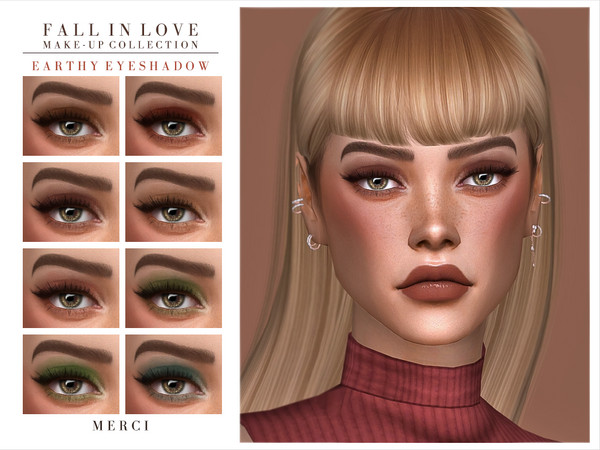 Sims 4 — Earthy Eyeshadow by -Merci- — Fall in Love make-up collection, Earthy Eyeshadow. -Eyeshadow for both gender,