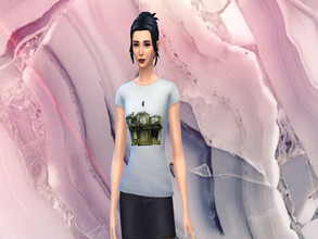 Sims 4 — Pierce The Veil: Collide With The Sky Tees [SET] by hannahgaskarth2 — Two white tees for male & female with