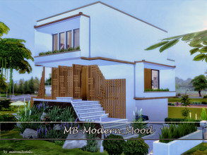 Sims 4 — MB-Modern_Mood by matomibotaki — Modern family home with an unusual architectural style. Chic and exclusive for