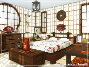 Sims 4 — Asian Bedroom by sharon337 — A Beautiful Asian Style Bedroom to help your Sims to have a good night's sleep. 5 x