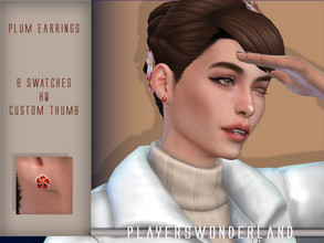 Sims 4 — Plum Earrings by PlayersWonderland — HQ 8 Swatches Custom thumbnail