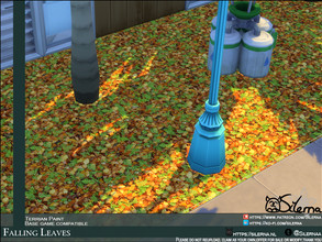 Sims 4 — Falling Leaves by Silerna — Autumn leaves for on the ground! Part of a paint set. -Base game compatible -Located