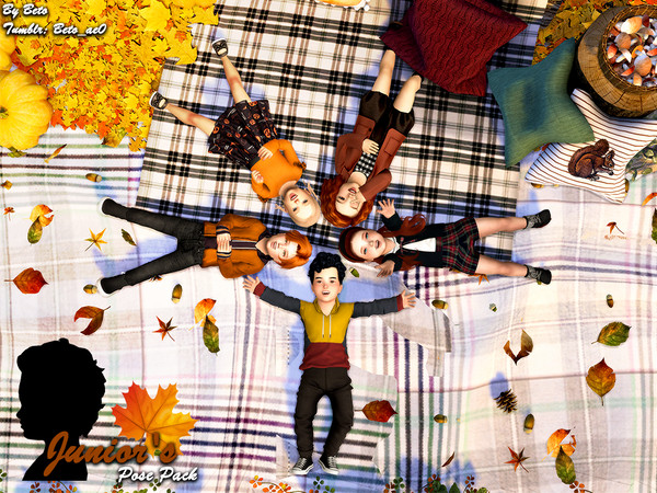 Sims 4 — Juniors (Pose Pack) by Beto_ae0 — Poses for infants with autumn theme, I hope you enjoy these cute poses To use
