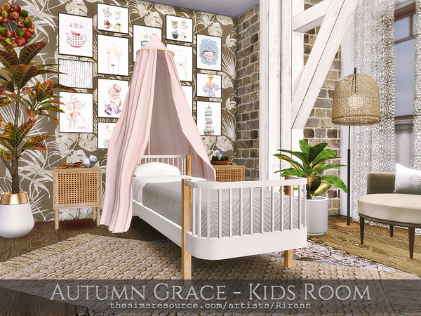 Sims 4 — Autumn Grace - Kids Room by Rirann — $ 11116 Size: 6x7 Short Wall