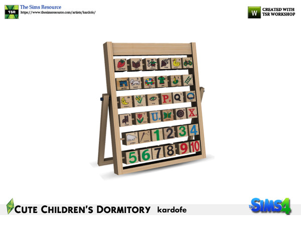 Sims 4 — kardofe_Cute Children's Dormitory_Abacus by kardofe — Abacus, children's toy, with letters and numbers