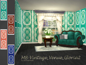 Sims 4 — MB-Vintage_Venue_Gloria2 by matomibotaki — MB-Vintage_Venue_Gloria2, elegant wallpaper with brocade and solid