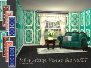 Sims 4 — MB-Vintage_Venue_GloriaSET by matomibotaki — MB-Vintage_Venue_GloriaSET, elegant 2 wallpapers with full brocade