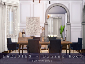 Sims 4 — Parisien - Dining ROOM by Summerr_Plays — Paris chic inspired dining room, part of the Parisien series of rooms.
