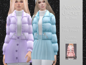 Sims 4 — Ariana Jacket by Dissia — Ariana Jacket 40 swatches You can change top colors using my "Ariana Jacket Top
