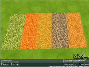 Sims 4 — Falling Leaves by Silerna — Autumn leaves for on the ground! Part of a bigger set. -Base game compatible
