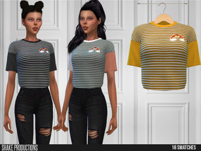 Sims 4 — ShakeProductions 559 - T Shirt by ShakeProductions — Tops/T Shirts New Mesh All LODs Handpainted 18 Colors